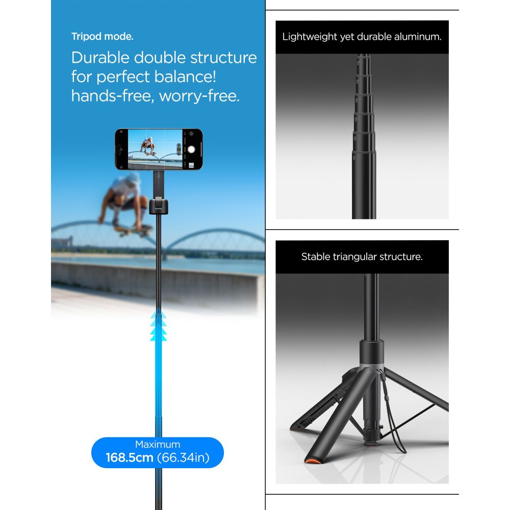 Spigen S581W Tripod Selfie Stick (Mag Fit+) για smartphone (Μαύρο) 