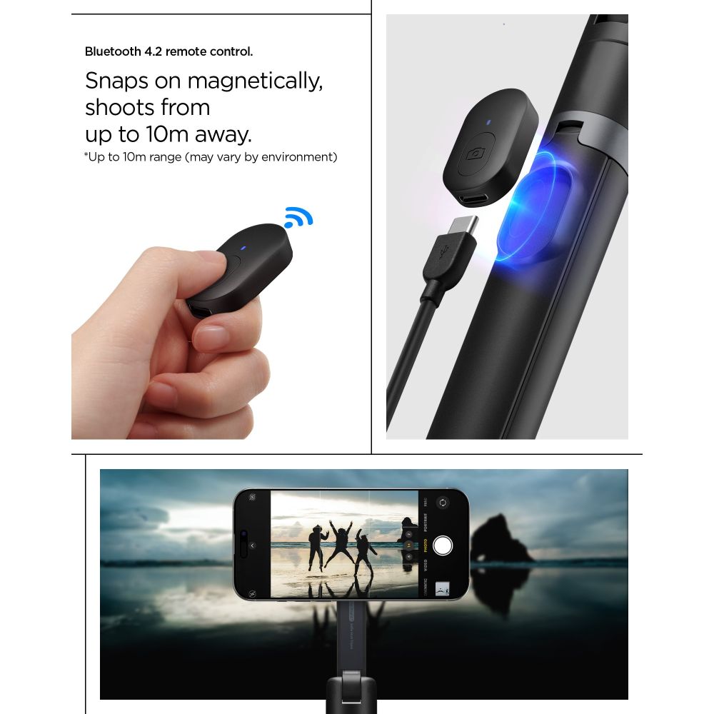 Spigen S581W Tripod Selfie Stick (Mag Fit+) για smartphone (Μαύρο) 