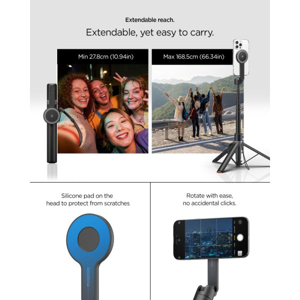 Spigen S581W Tripod Selfie Stick (Mag Fit+) για smartphone (Μαύρο) 