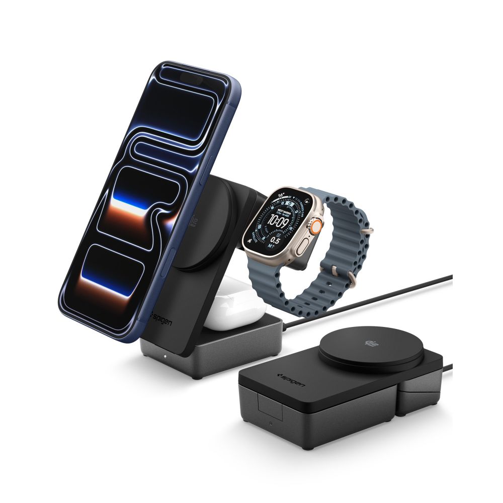 Spigen EF323MQ 3IN1 Foldable Wireless Qi2.2 25W Charger Stand (Mag Fit)