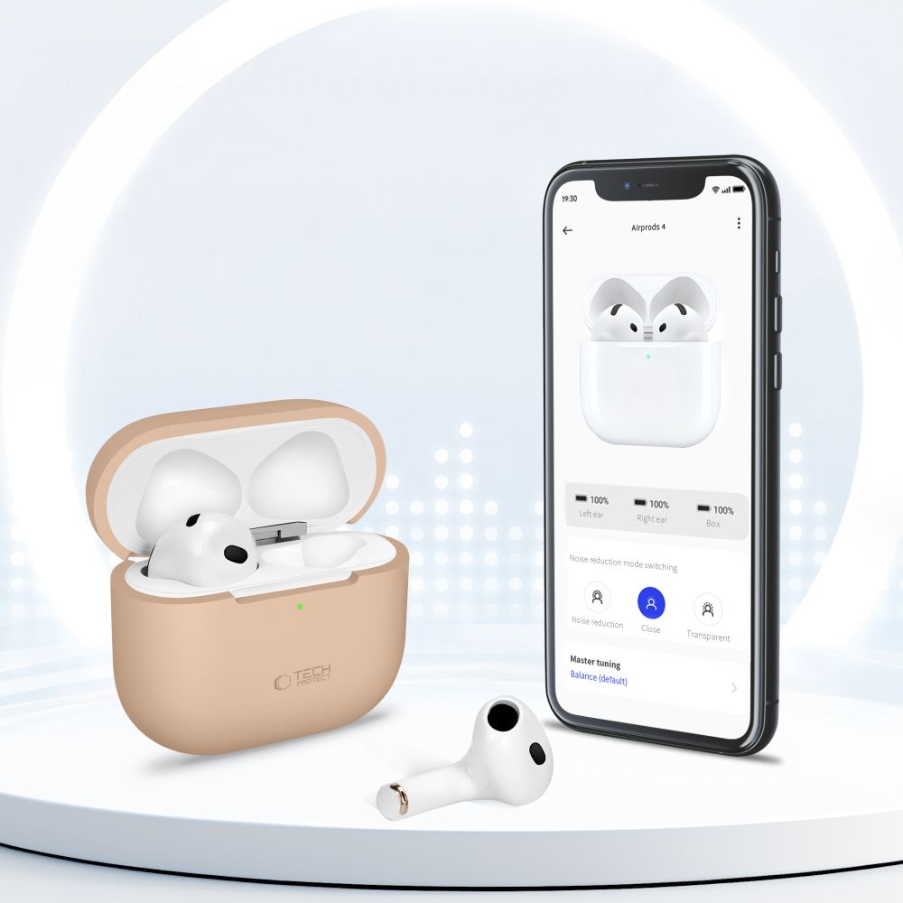 Tech-Protect Silicone Θήκη για Apple AirPods 4 (Μαύρο)