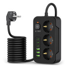 Tech-Protect PC3X6 Πολύπριζο 3 Θέσεων, 3 USB & 3 TYPE-C 2m (Μαύρο)