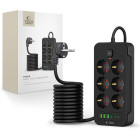 Tech-Protect PC6X6 Πολύπριζο 6 Θέσεων, 3 USB & 3 TYPE-C 2m (Μαύρο)