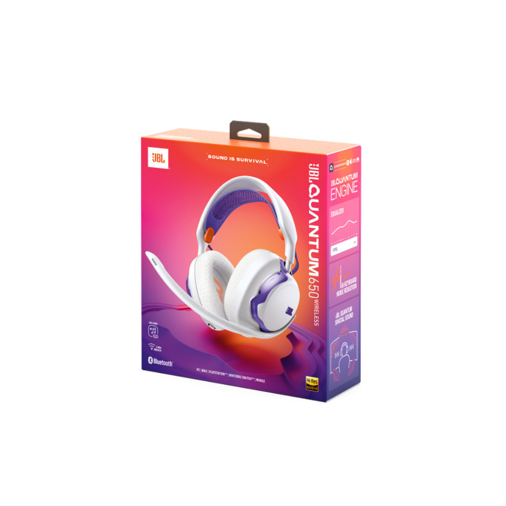 JBL Quantum 650, Over-Ear Dual Wireless Gaming Headset (Λευκό)