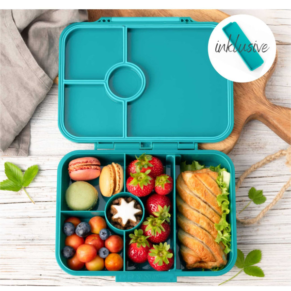 Lekkabox Classic Φαγητοδοχείο Tritan με 4 χωρίσματα (Petrol)