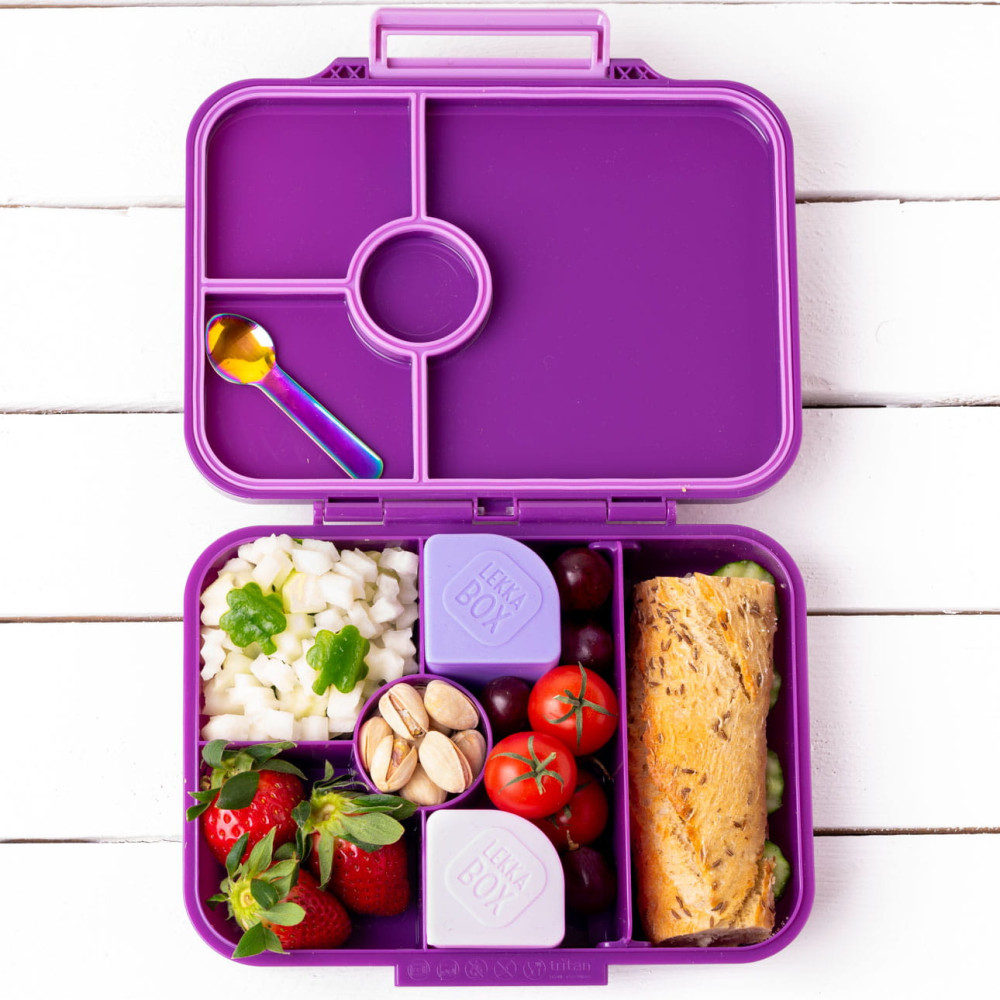 Lekkabox Classic Φαγητοδοχείο Tritan με 4 χωρίσματα (Lilac)