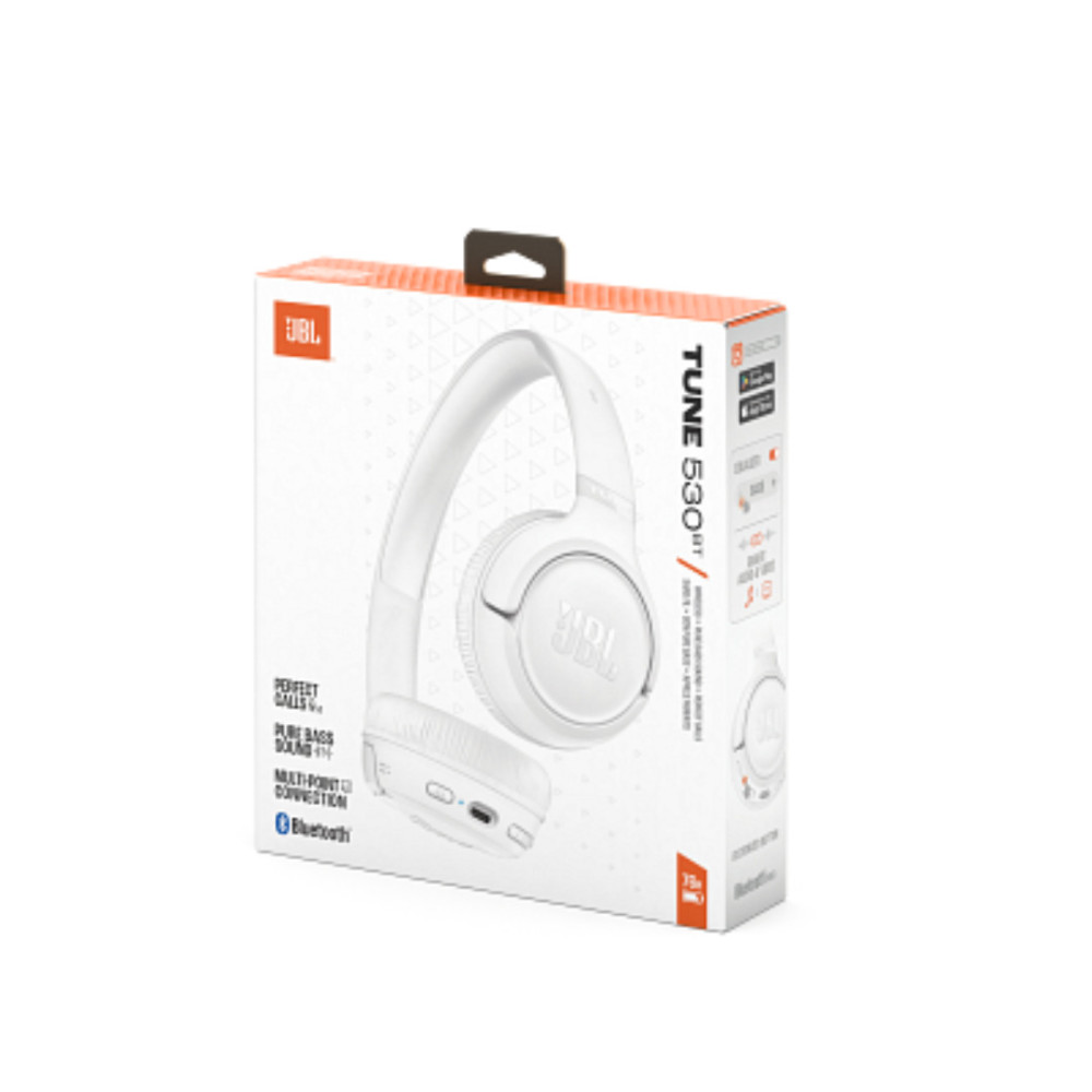 JBL Tune 530BT, On-Ear Bluetooth Headphones, Multipoint, APP (Λευκό)