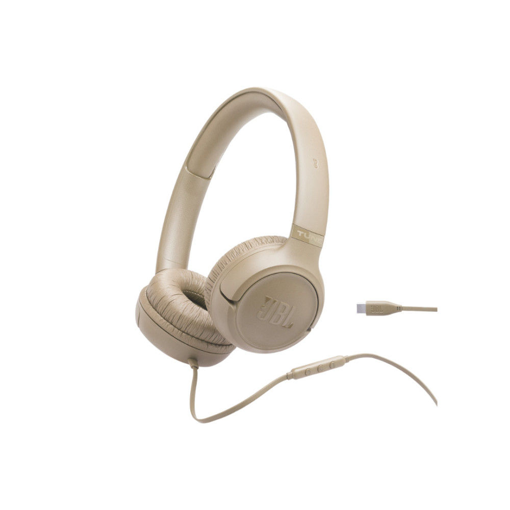 JBL Tune 530C, On-Ear Wired Headphones, USB-C, Hi-Res (Beige)