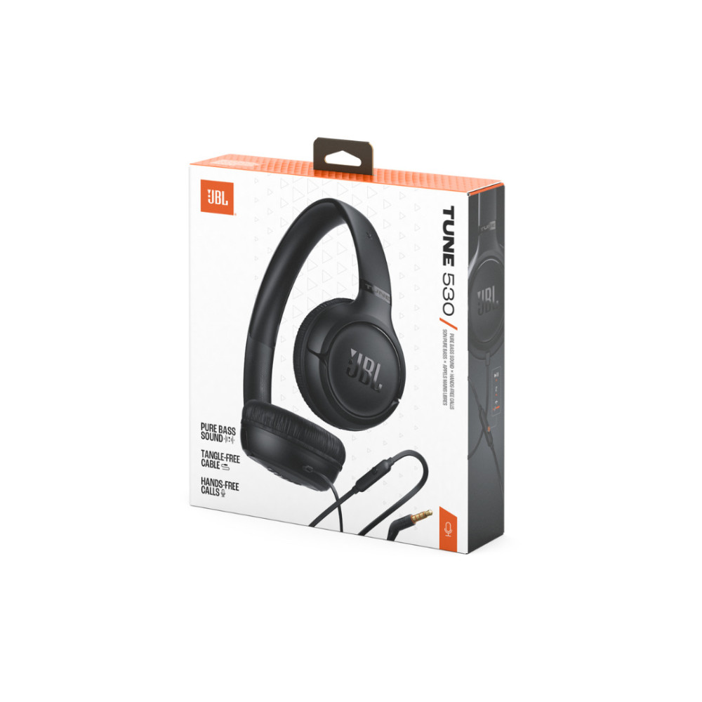 JBL Tune 530, On-Ear Universal Headphones, 1-button mic/rem (Μαύρο)
