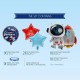 Legami σετ από 5 Space Birthday Party Balloons - Let’s Party!