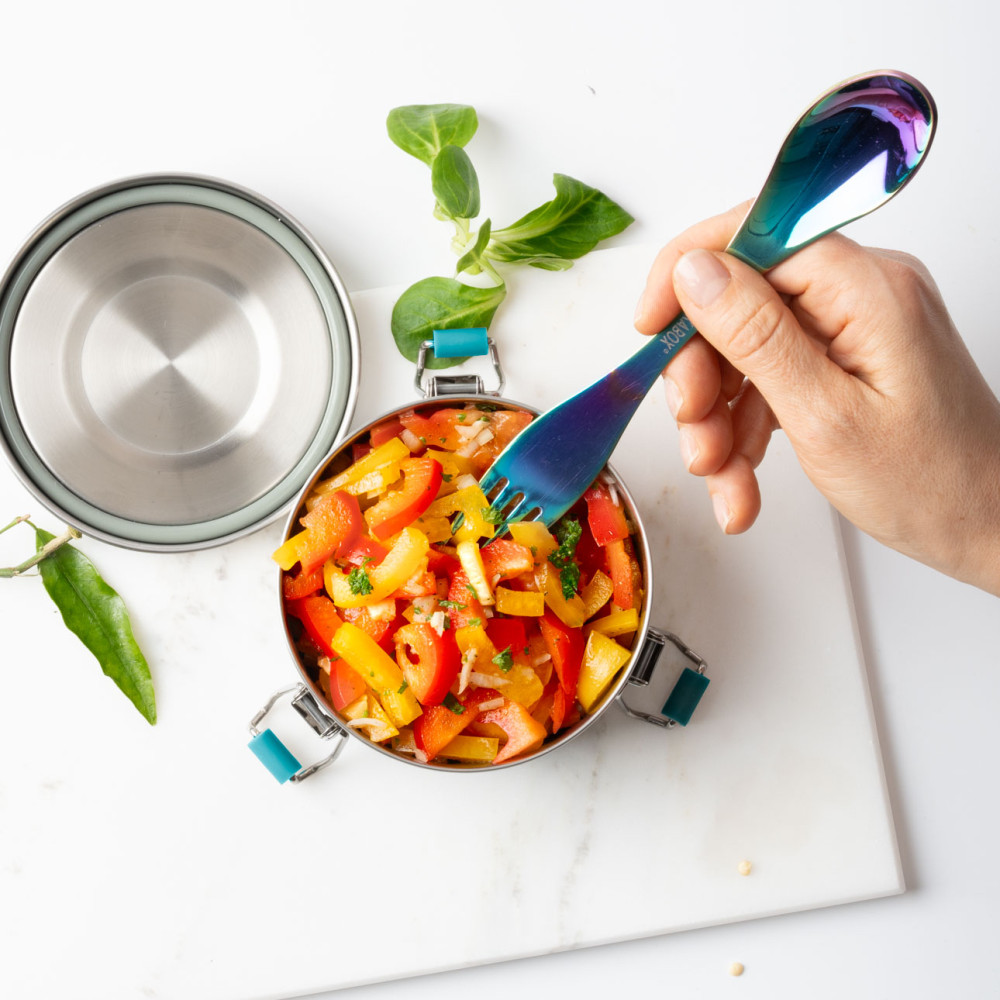 Lekkabox Rainbow Spork Κουταλοπίρουνο από Ανοξείδωτο Ατσάλι 19cm