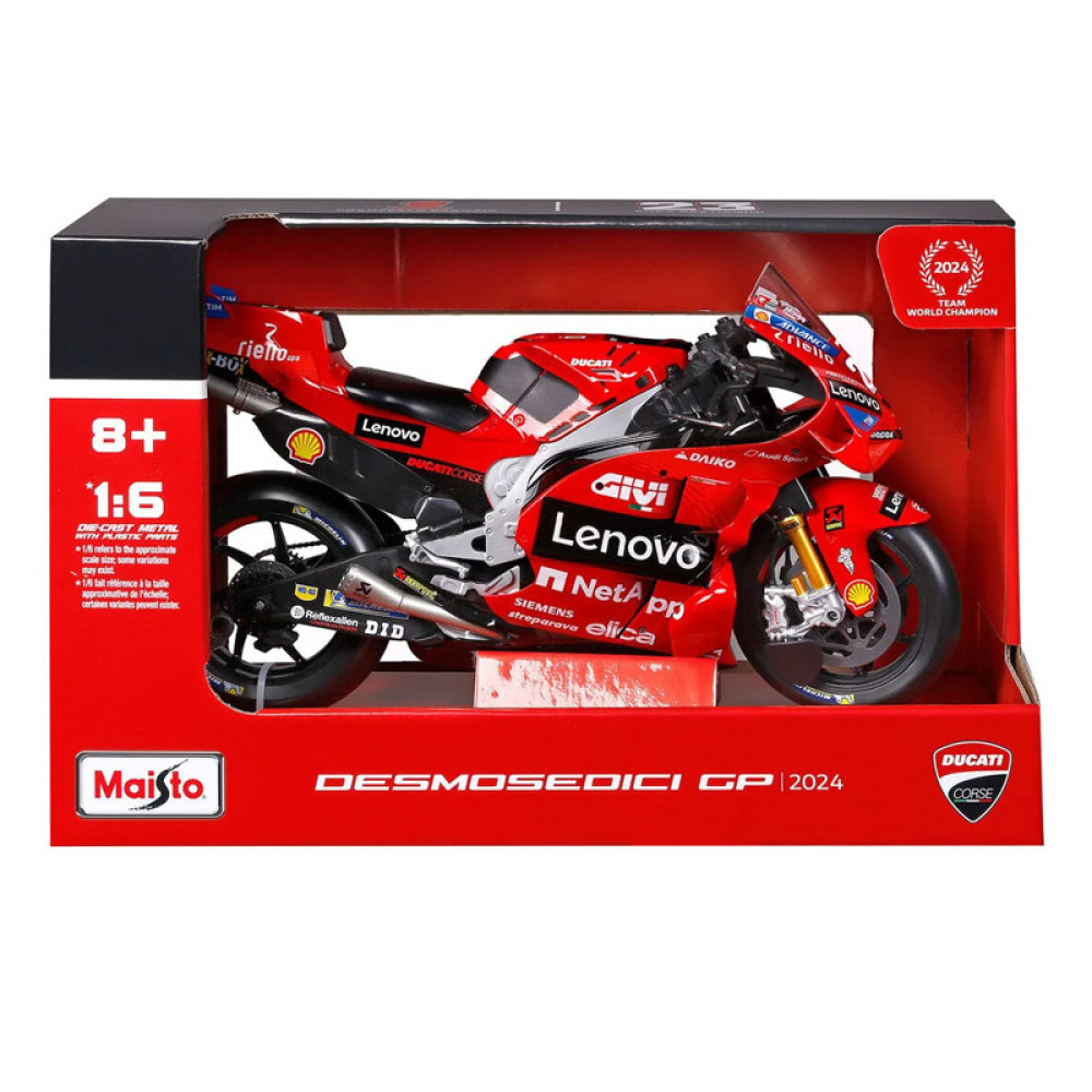 Maisto Ducati Desmosedici GP24 Ducati Lenovo Team #1 Francesco Bagnaia 1/6