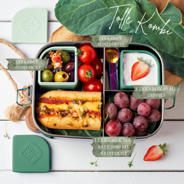 Lekkabox Dippies Bento Cups Θήκες Σιλικόνης 2 τμχ (Forest)