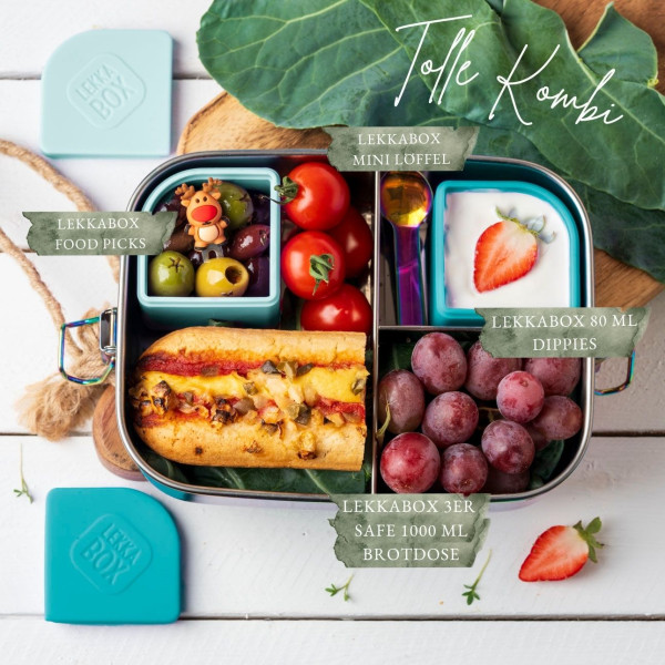 Lekkabox Dippies Bento Cups Θήκες Σιλικόνης 2 τμχ (Ocean)