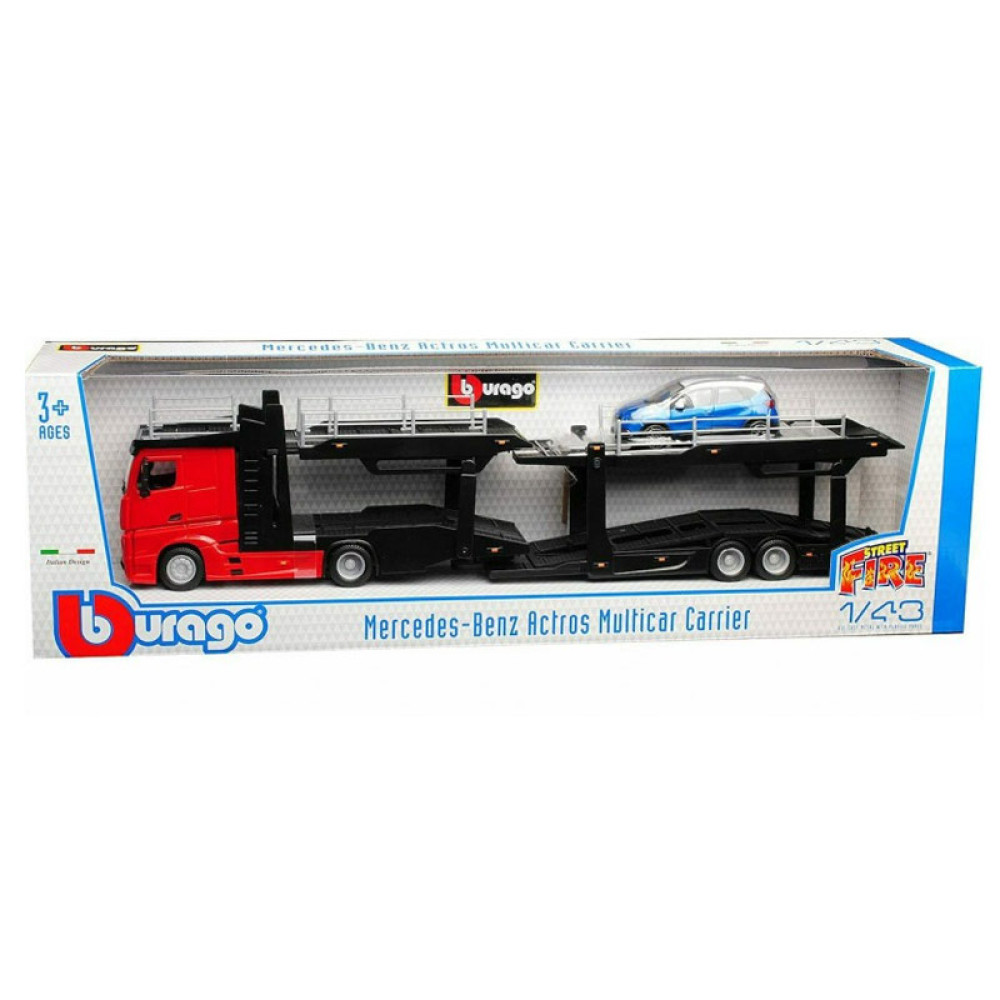 Bburago Street Fire Mercedes Benz Actros, Renault Captur 1/43