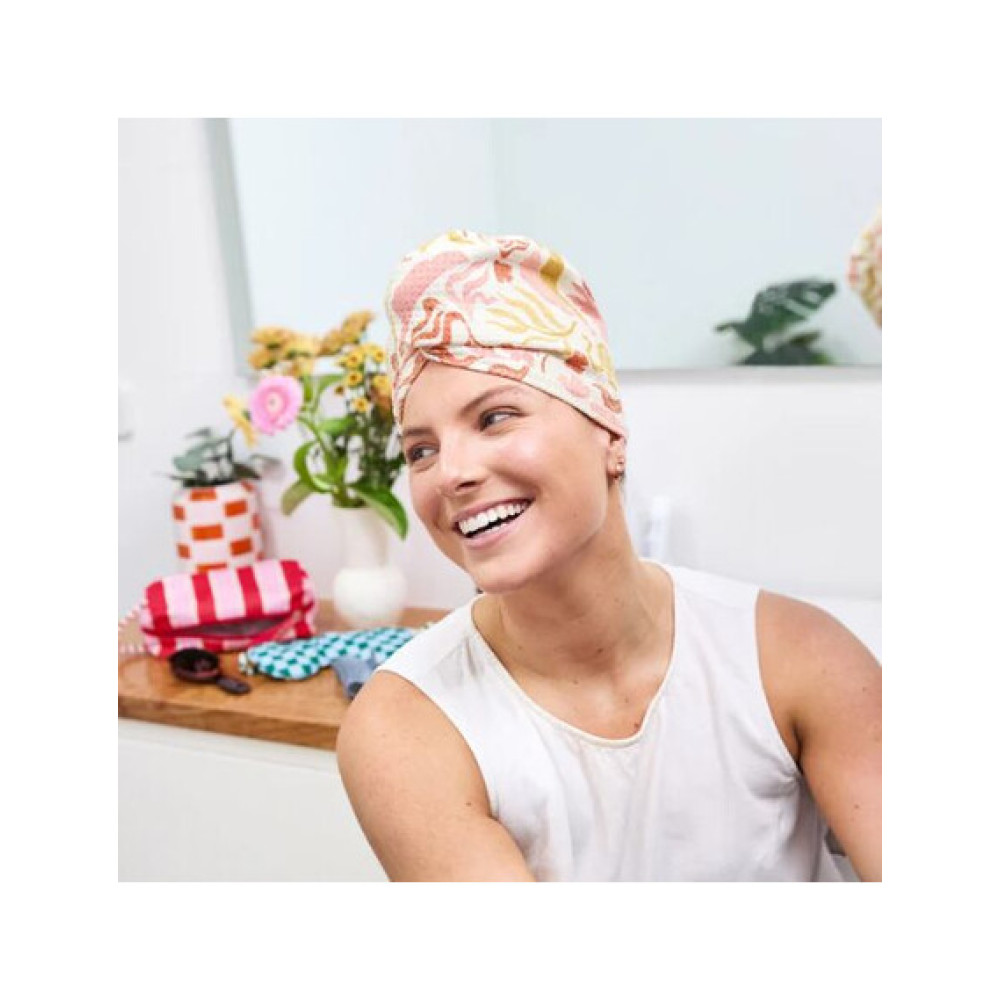 Dock & Bay Πετσέτα Μαλλιών με ελαφριά πικέ ύφανση 63x26cm - Tiger Palm