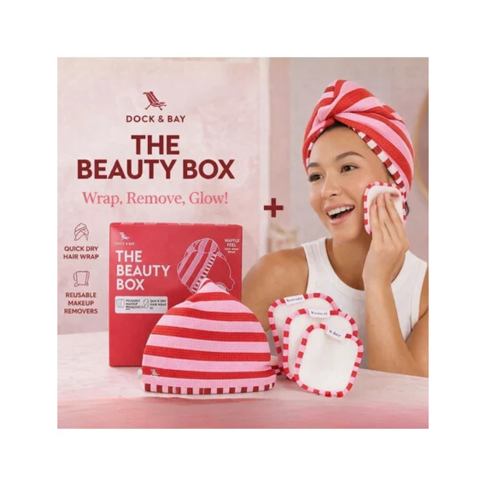 Dock & Bay Σετ δώρου με Πετσέτα μαλλιών & Πετσετάκια Ντεμακιγιάζ - Cherry Bomb