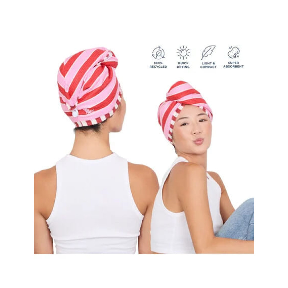 Dock & Bay Πετσέτα Μαλλιών με ελαφριά πικέ ύφανση 63x26cm - Cherry Bomb