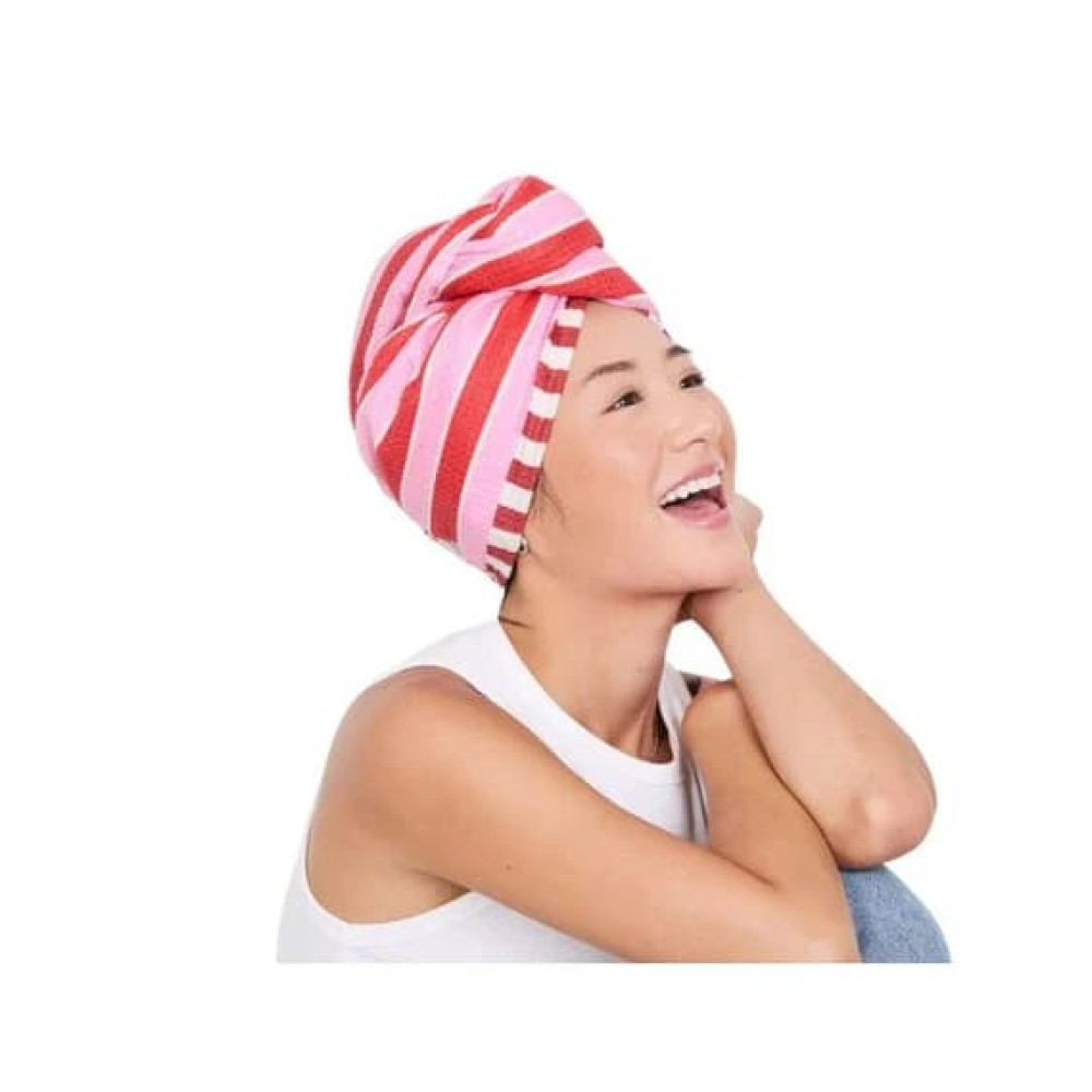 Dock & Bay Πετσέτα Μαλλιών με ελαφριά πικέ ύφανση 63x26cm - Cherry Bomb