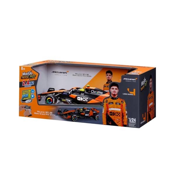 Maisto Tech RC McLaren Formula 1 MCL38 Miami Grand Prix 2024 #4 Lando Morris 2.4GHZ 1/24