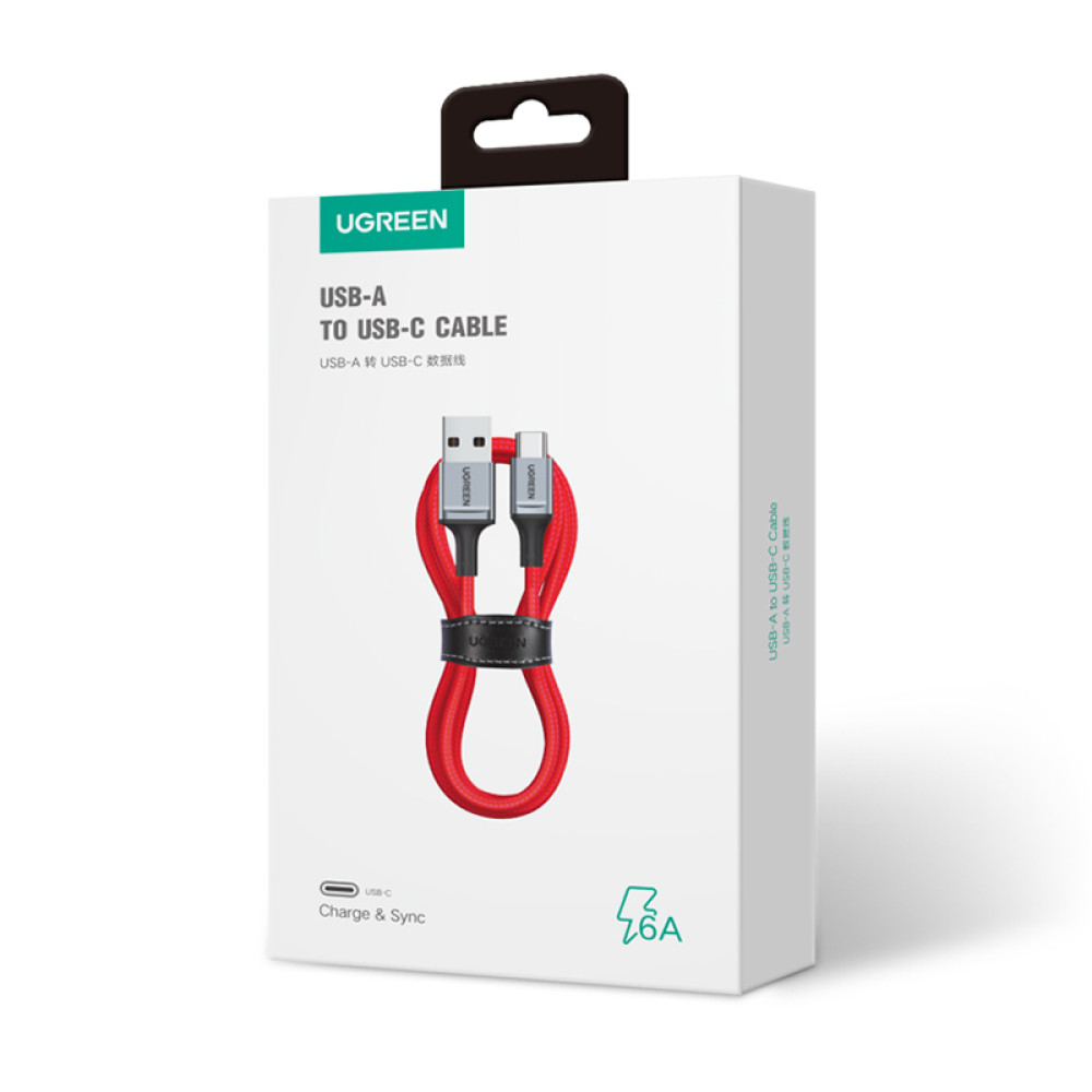 Ugreen US505/20527 Καλώδιο USB-A σε USB-C PD 60W 1m (Κόκκινο)
