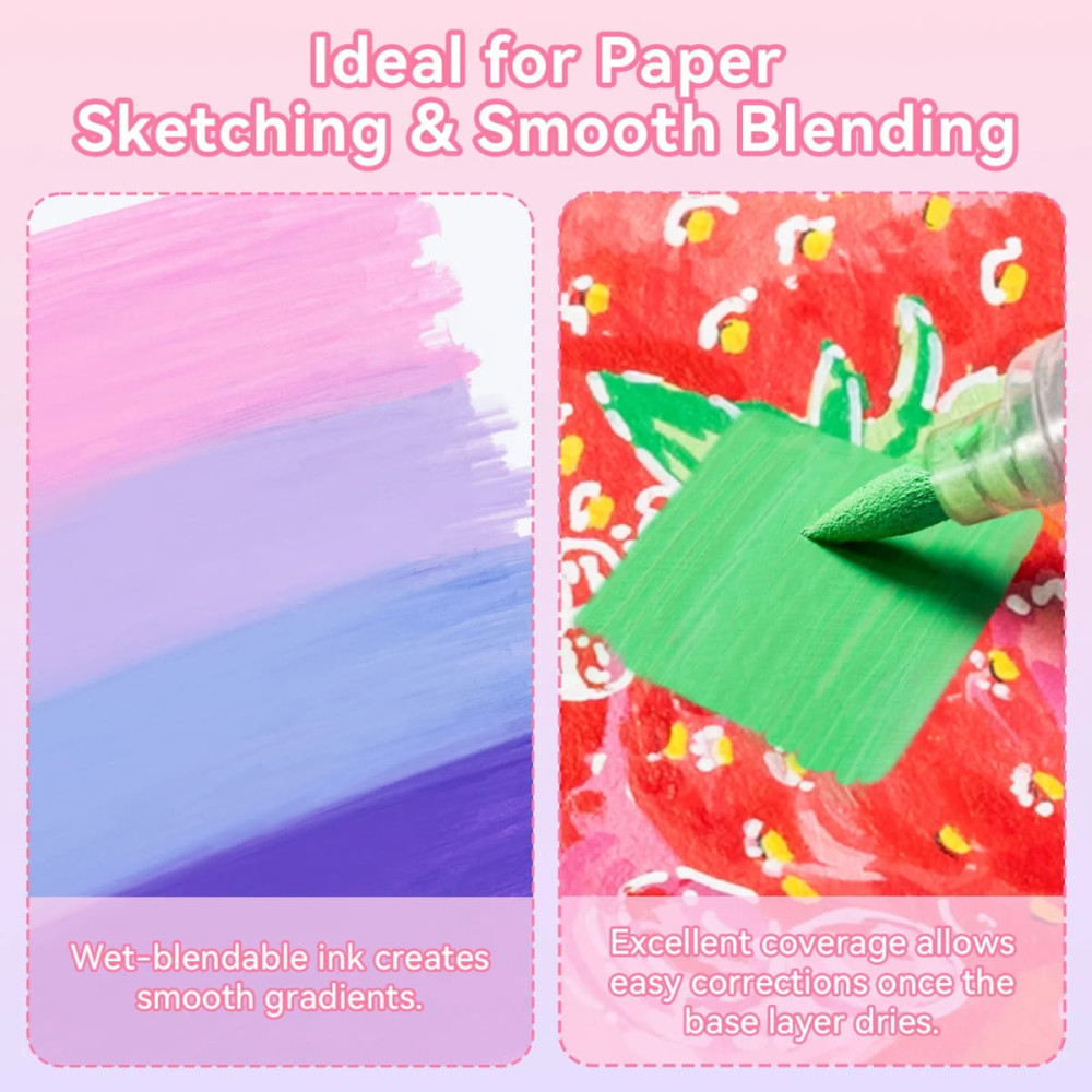 Ohuhu Σετ 24 Ακρυλικοί Μαρκαδόροι Waimoku Brush & Bullet