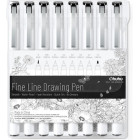 Ohuhu Fineliner Σετ 8 Μαύρα Πενάκια Σχεδίου