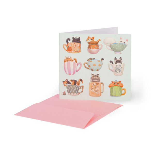 Legami Ευχετήρια Κάρτα - Small - Cats Tea Cup (7 x 7 cm)