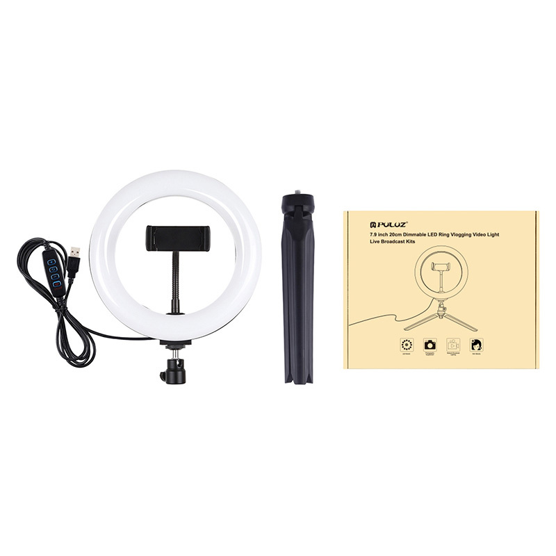 Puluz PKT3073B Ring Led Light Vlogging 20cm 3200-6500K