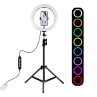 Puluz PKT3044 Tripod Mount Puluz 1,1m + 26cm RGBW LED Ring Vlogging