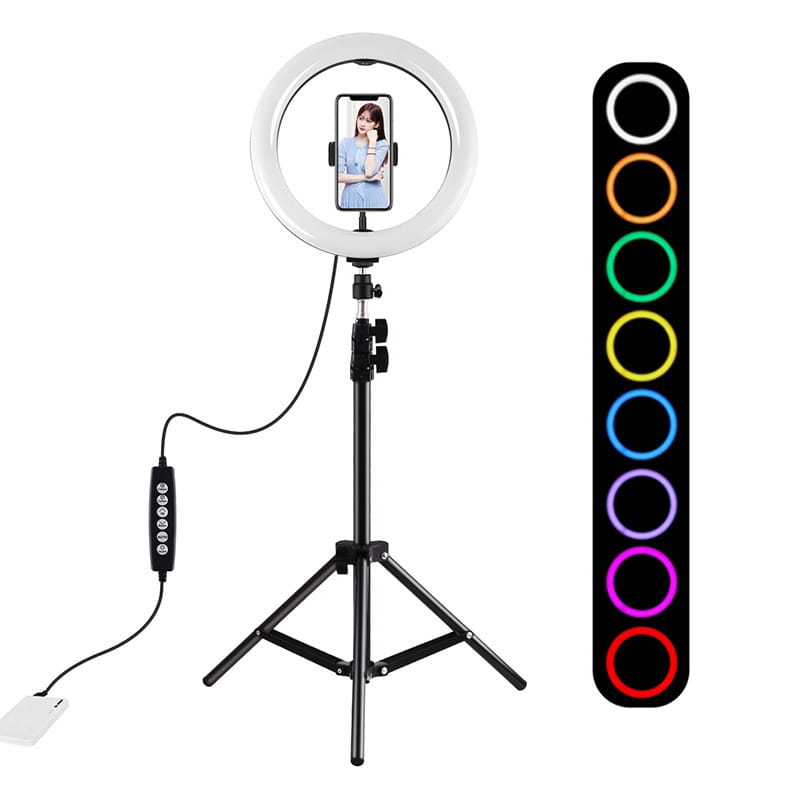 Puluz PKT3044 Tripod Mount Puluz 1,1m + 26cm RGBW LED Ring Vlogging