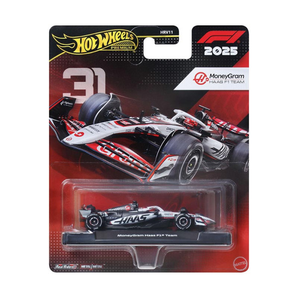 Mattel Hot Wheels Premium: F1 2025 - Moneygram Haas F1 Team #31 (JKD78)