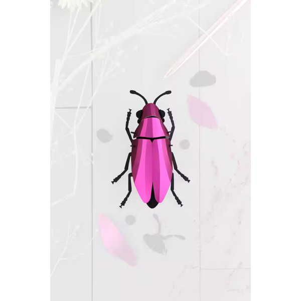 Assembli 3D Paper Jewel Beetle - Pink Metallic (6,5 x 10,5 x 4 cm)