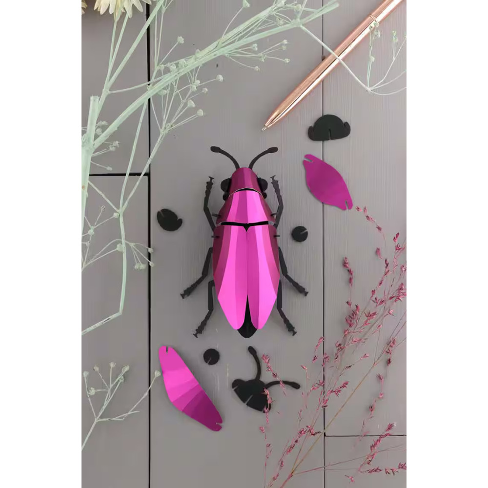 Assembli 3D Paper Jewel Beetle - Pink Metallic (6,5 x 10,5 x 4 cm)