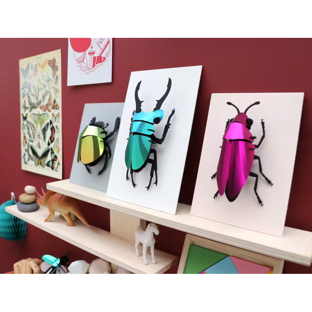 Assembli 3D Paper Jewel Beetle - Pink Metallic (6,5 x 10,5 x 4 cm)