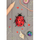Assembli 3D Paper Ladybug - Ruby Metallic (8 x 7,5 x 3,8 cm)