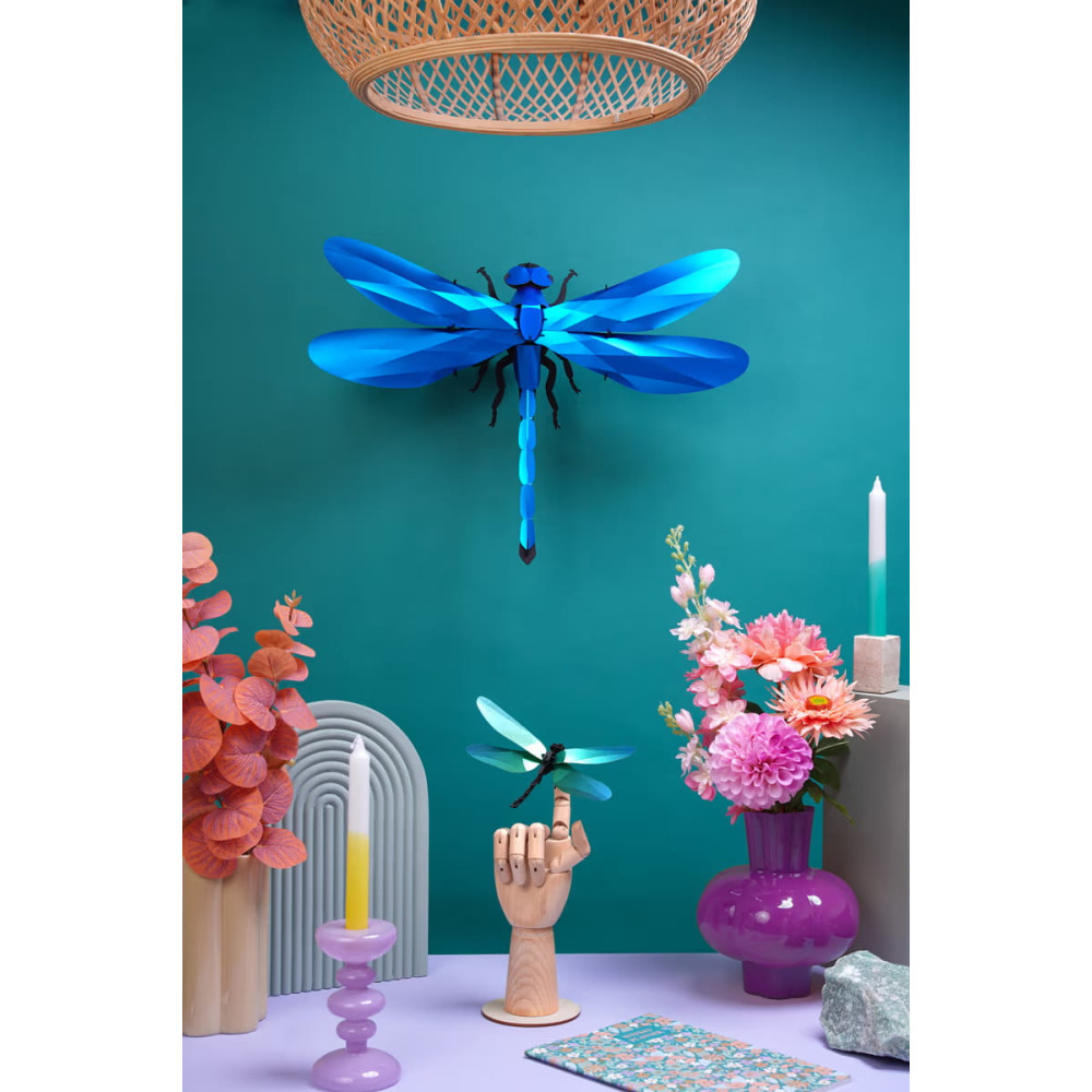 Assembli 3D Paper Giant Dragonfly - Emerald Green Metallic (55 x 40 x 13 cm)