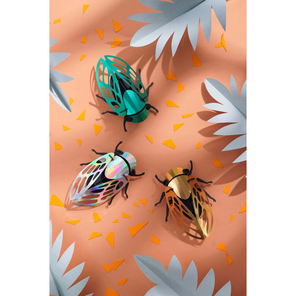Assembli 3D Paper Cicada - Gold Leaf Metallic (11,5 x 9 cm)