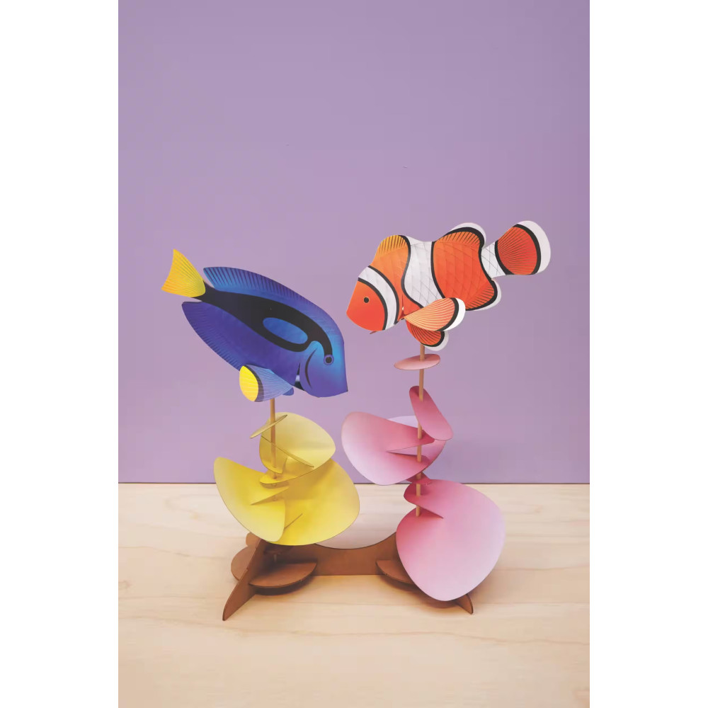 Assembli 3D Paper Fish Duo: Blue Tang & Clownfish (29 x 25 cm)