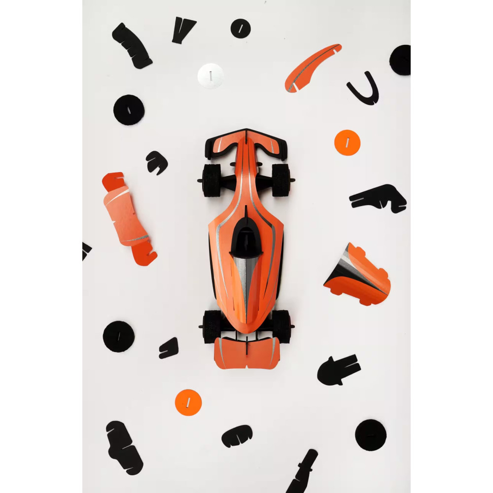 Assembli 3D Paper Vintage Scooter - Flaming Orange (19,5 x 8 cm)