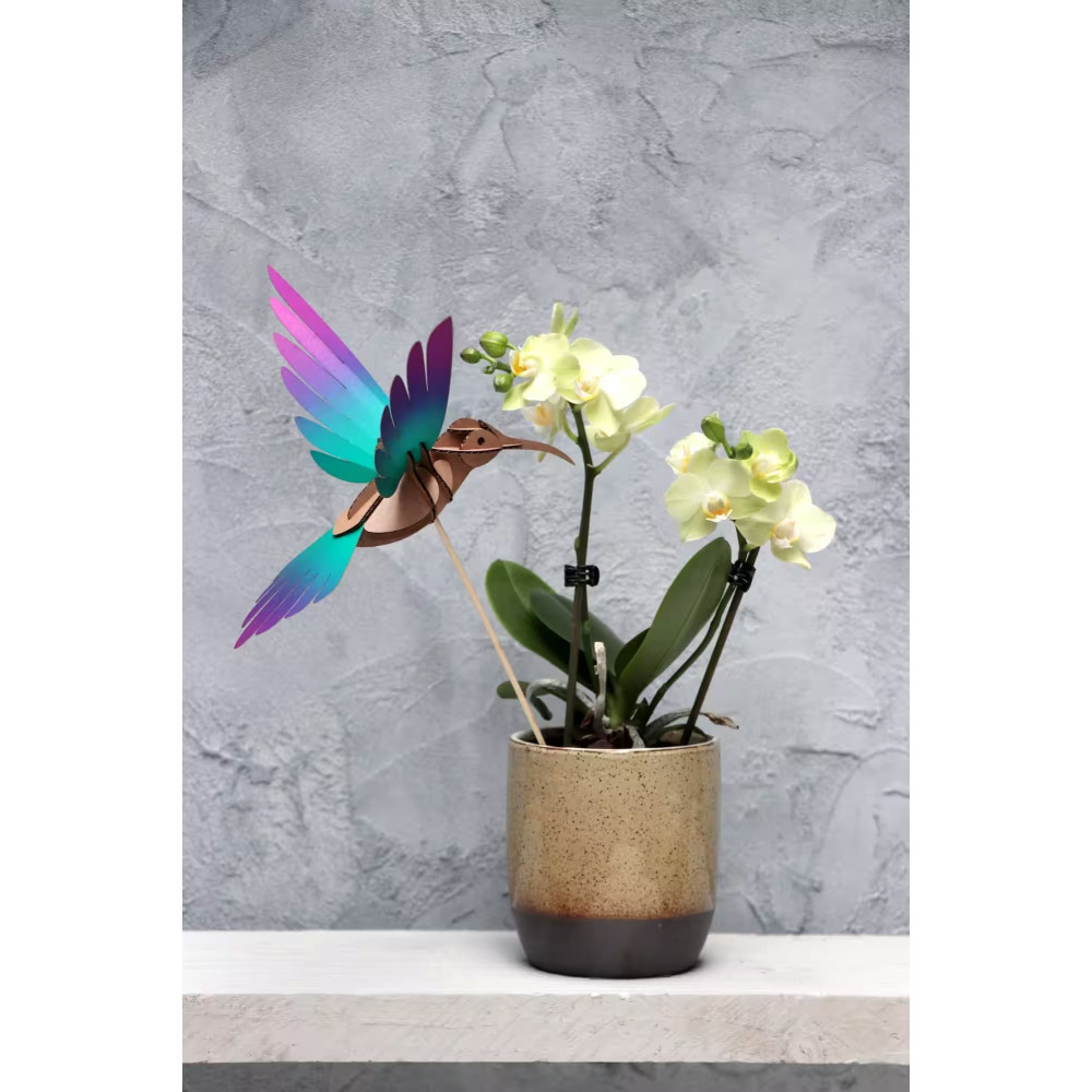 Assembli 3D Paper Colibri - Green Purple (18 x 20 x 10 cm)