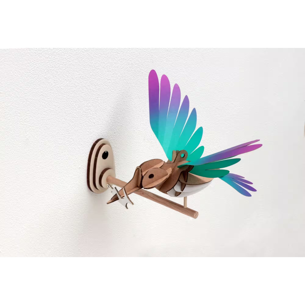 Assembli 3D Paper Kingfisher - Green Purple (18 x 20 x 10 cm)
