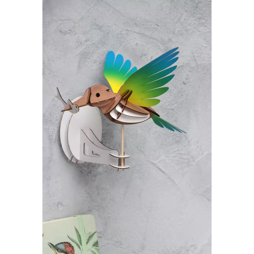 Assembli 3D Paper Kingfisher - Yellow Blue (18 x 20 x 10 cm)