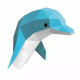 Assembli 3D Paper Dolphin - Maritime Blue (43 x 37 x 47 cm)
