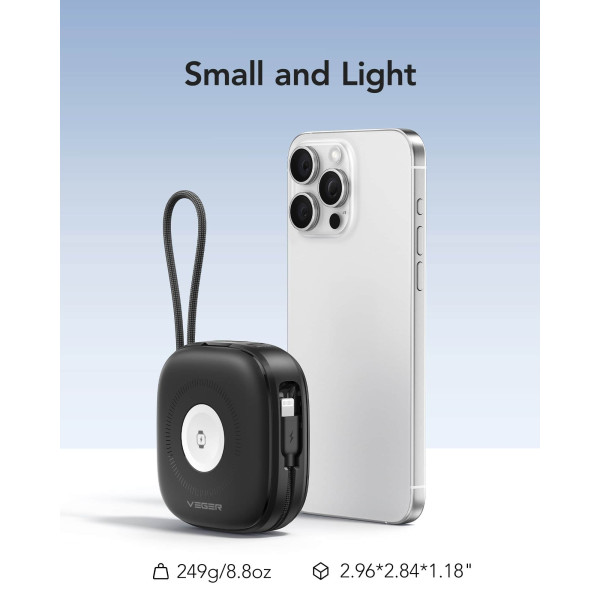 Veger W1185 MagCore 3in1 Power Bank 10000mAh PD 3.0 (Μαύρο)