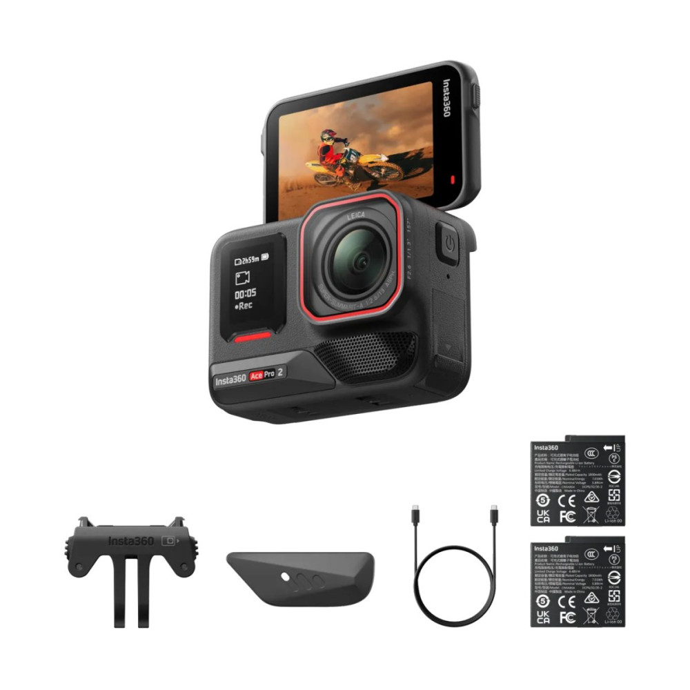 Insta360 Ace Pro 2 Action Camera 8K, Dual AI Chip (Dual Battery Bundle)