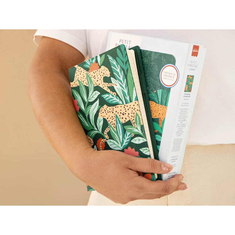 Petite Epicerie Σημειωματάριο με Εξώφυλλο Ζωγραφικής με Αριθμούς - Leaping Leopards