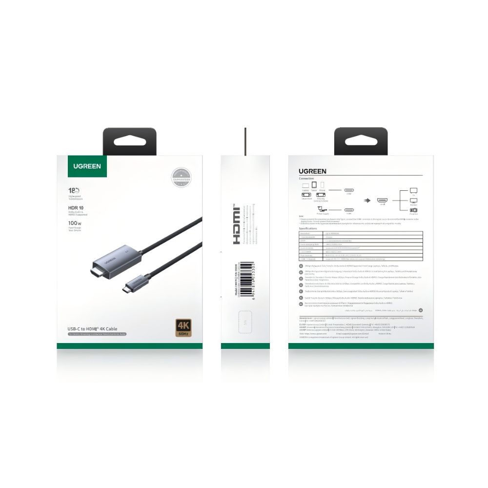 UGreen CM675/55330 καλώδιο USB-C σε HDMI M/M 4K/60Hz 2m