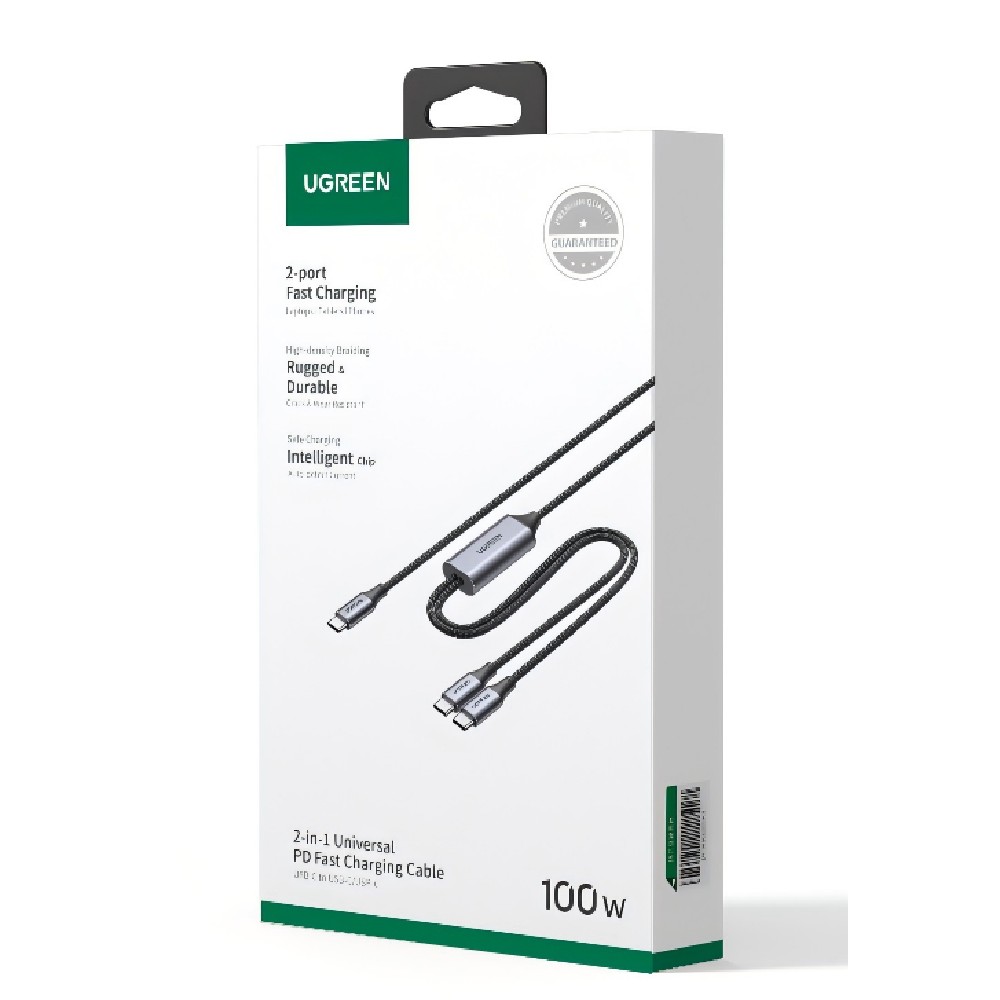 Ugreen US561/35087 Καλώδιο USB-C σε 2x USB-C PD 100W 1.5m (Μαύρο)