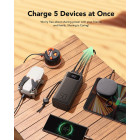 Veger W5001C Tank Boost Power Bank 56000mAh, PD 130W, 3x USB-A, 2x USB-C (Μαύρο)